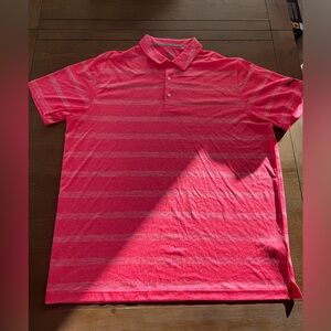 Puma Bright Pink Dry Cell Striped Polo Shirt